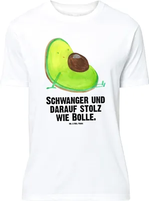 Produktbild von Mr. & Mrs. Panda Größe L T-Shirt Avocado Schwangerschaft - Weiß - Geschenk, Shirt, Liebe, Tshirt, Baby, Babyparty, mit Spruch, Schwanger