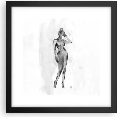 Produktbild von Gerahmtes Poster - Schwarzer Rahmen - Nacktheit Frau Körper - 30x30 cm - Wand Bild - Wanddeko - Wandbilder - Kunstposter - Wandposter - Bilderrahmen - Bilder - Kunstdruck - P2BAC30x30-5075