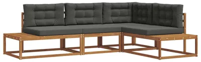 Image de Ensemble de canapés d'extérieur vidaXL, couleur naturelle et anthracite