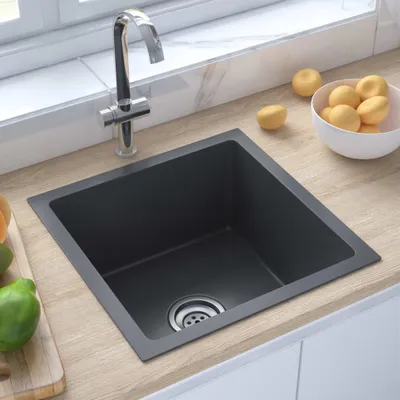 Produktbild von Eleganter Handgemachte Einbauspüle Schwarz Edelstahl GermanyMöbel 70631 - Spülen