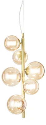 Produktbild von Moderner Hängekronleuchter Perlage Metall Messing 6 Lichter G9 15W 3000K