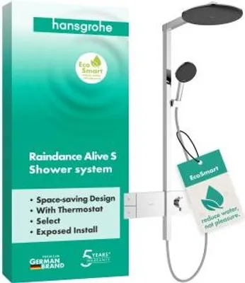 Productafbeelding van Hansgrohe Raindance Alive S douchekolom 300, 1 straal, EcoSmart, met ShowerSelect Comfort, chroom