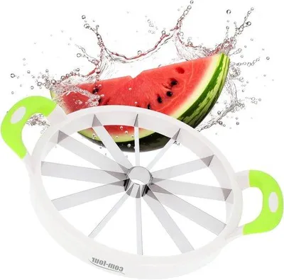 Produktbild von Melonenschneider - Innovatives Design - 28 cm - Weiß Grün Silber