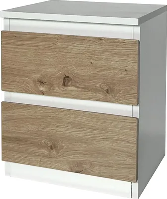 Produktbild von Nachtkommode 2 grifflose Schubladen Thekla Weiß-Artisaneiche