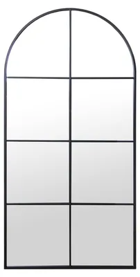 Wandspiegel Metall MDF schwarz 80x3x160 cm Innen 77x157 cm