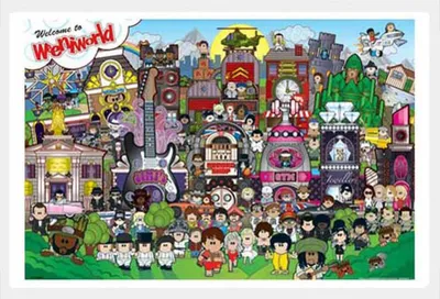 Image de Weenicons - Poster - Weeniworld + cadre interchangeable, Shinsuke® Maxi MDF blanc, vitre acrylique