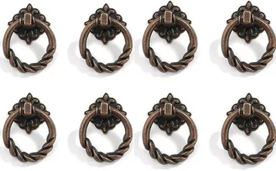 Produktbild von Vintage Antik Schubladengriffe 8er Set, Schubladenhebel, Antikes Möbelgriff, Einloch-Abfall, Schubladenhebel für Küche, Schränke, Schränke