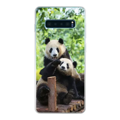 Produktbild von MuchoWow® Handyhülle Schutzhülle Hülle für Samsung Galaxy S10 Lite Panda - Brücke - Natur Silikon Softcase Handy Hülle - Schutz