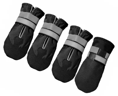 Zdjęcie produktu dla INF Buty dla psa 4 sztuki spandex antypoślizgowe z rzepem do spacerów Czarny L