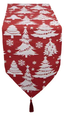 Obrázok produktu pre Clayre & Eef Vianočný bežec na stôl 33x180 cm červený polyester