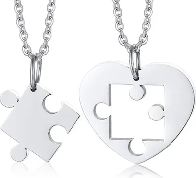 Produktbild von Herz Puzzle Kette für 2: Pärchen Halskette