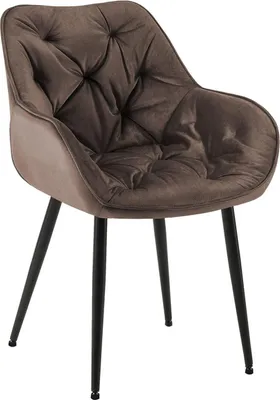 Imagen del producto de Silla de comedor de terciopelo, estilo sillón, gran comodidad y fácil de mantener. Color: marrón