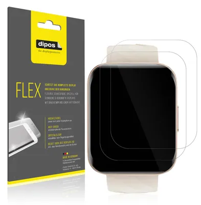 Produktbild von 2x Schutzfolie für Mutoy Smartwatch 1.69 Zoll Folie, 100% Displayabdeckung, dipos Flex