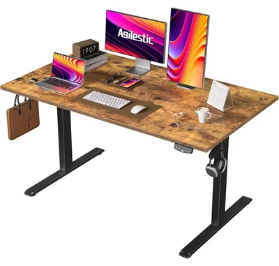 Productafbeelding van Elektrisch verstelbaar bureau, 140 x 80 cm, bruin, met geheugenfunctie