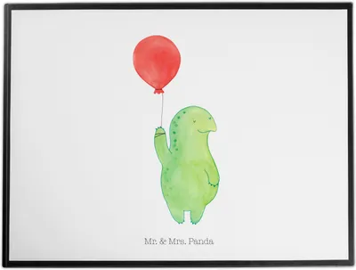Produktbild von Mr. & Mrs. Panda Schreibunterlage Schildkröte Luftballon - Weiß - Geschenk, Schreibtischauflage, schreibtischunterlage, Schildkröten, glücklich, schreibtischmatte, Ballon