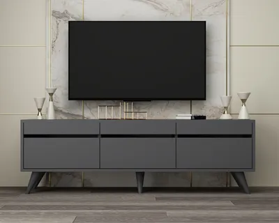 Obrázok produktu pre Skye Decor, River - antracit, TV stolík, antracit, 100 % MELAMÍNOM POTRIEBOVANÁ DOSKA, 150 x 30 x 48 cm