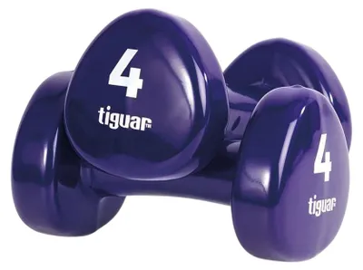Immagine prodotto di Tiguar - Manubri, vinile, ergonomici (confezione da 2) PP7852 (4 kg) (viola)