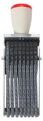 Rollenstempel 8-stellig, 4,5 mm, Buchstaben, Zahlen, Symbole, grau