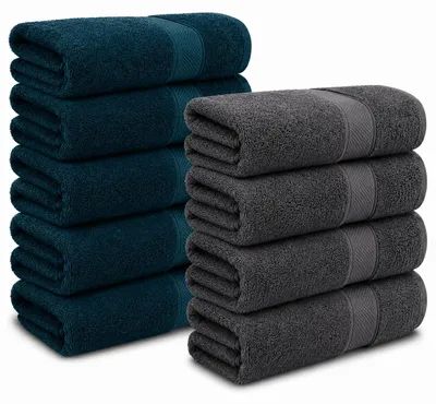 Produktbild von Komfortec 8er Handtücher 50x100 cm Set aus 100% Baumwolle, Frottee, Weich, Anthr
