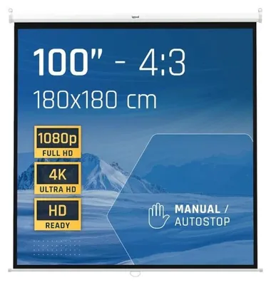Imagen del producto de iggual Pantalla manual 4:3 100" 180x180 cm