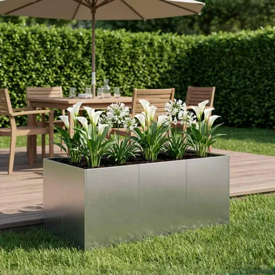 Produktbild von Möbel Garten-Pflanzgefäß Silber 120 x 80 x 60 cm Edelstahl - Beete &23921