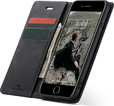 Obrázek produktu pro Pouzdro s klopou na telefon SPACECASE Wallet pro iPhone 7/8/SE 2020 Černá