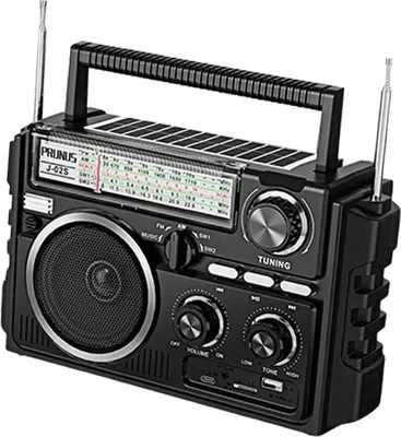 Produktbild von tragbares am/fm/sw radio mit bluetooth, solar betrieben, usb/tf/aux playback, 1800mAh akku, dual antenne, portable transistor weltempfänger