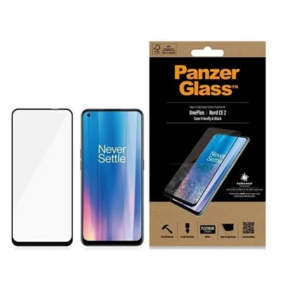 Produktbild von Panzerglass E2E Super+ gehrtetes Glas fr Oneplus Nord Ce 2 - mit schwarzem Rahmen