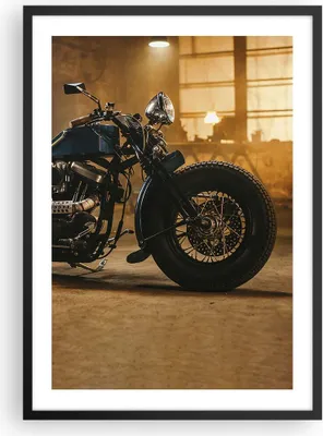 Produktbild von Gerahmtes Poster - Schwarzer Rahmen - Motorrad Motor - 50x70 cm - Wand Bild - Wanddeko - Wandbilder - Kunstposter - Wandposter - Bilderrahmen - Bilder - Kunstdruck - Wandbild - P2BPA50x70-4233