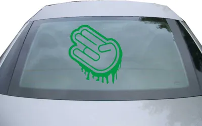 Produktbild von Indigos UG - Aufkleber Heckscheibe & Motorklappe DE7004 - grün - 600x545 mm - Shocker Hand 1 - Auto Scheiben Fenster Heckklappe Tuning Racing JDM - Die cut