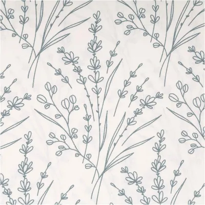 Produktbild von Baumwollstoff Popeline Blumen Gräser blau Meterware
