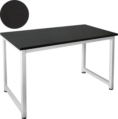 Produktbild von Tisch Computertisch PC Schreibtisch Bürotisch 120 x 60 cm Auswahl Kingpower, Farbe:Weiß / Schwarz