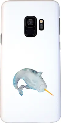 Produktbild von Mr. & Mrs. Panda Samsung Galaxy S9 Handyhülle Narwal - Weiß - Geschenk, Handy Schutzhülle, Wal, Aufräumen, Handycover, Putzen, Hausfrau, Hülle, Cover, Kinderzimmer, Meer