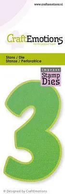 Produktbild von CraftEmotions Impress Stempel & Stanzschablone - Zahlen 3