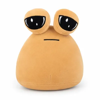 Produktbild von Wiztex Pou Kuscheltier - 22cm Sad Pou Aliien Plüschtier Verpackt in Deutschland - Beige Anime Plüschtier Geschenk