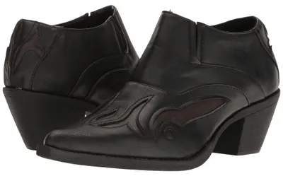 Produktbild von ROPER Damen Sarah Tooled-Inlay Pointed Toe Cowboy Shooties Stiefelette, Schwarz,