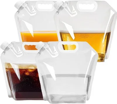 Produktbild von Unyqoos® 4er-Set faltbare transparente Wasserkanister – lebensmittelsicher, BPA/PVC/DEHP-frei, faltbar auf 3 cm, ergonomischer Griff für Camping & Notfälle