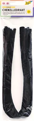 Produktbild von folia Chenilledraht (Pfeifenputzer) schwarz 10 Stück
