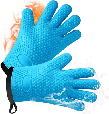 Obrázok produktu pre Chňapky 2 ks, silikón, 240°C, protišmykové, modré, pre kuchyňu