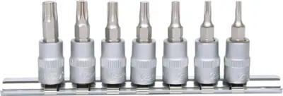 Produktbild von KS Tools 911.1458, Steckschlüssel-Satz, 1/4", 7 Kopf/Köpfe, Chrom-Vanadium-Stahl, DIN 3120, ISO 1174, 160 g