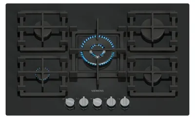 Produktbild von Siemens iQ500 EP7A6QI40, Schwarz, Integriert, 75 cm, Gaskochfeld, Gehärtetes Glas, 5 Zone(n)