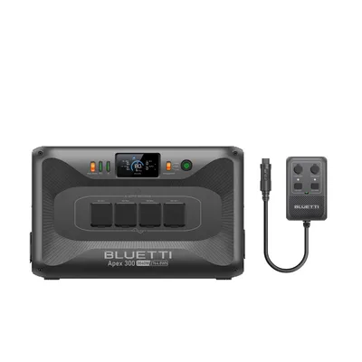 Immagine prodotto di Generatore solare BLUETTI Apex 300 con Hub D1, batteria LFP da 2764,8 Wh con 4 uscite CA da 3840 W, connessioni CC ottimizzate per camper, ideale per il campeggio e i camper