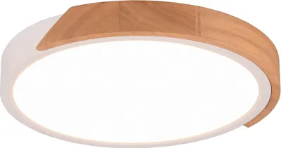 Image de Plafonnier LED JANO Ø31cm blanc/bois