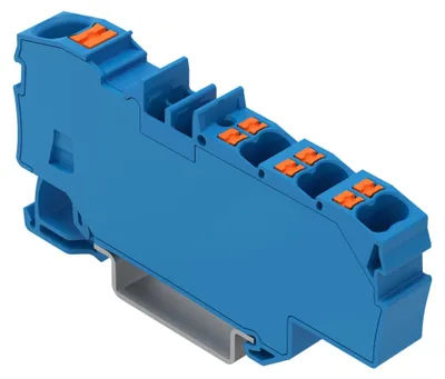 Immagine prodotto di Morsetto di distribuzione WAGO; con pulsante; 1 x 6 mm² / 6 x 1,5 mm²; blu 2206-8034