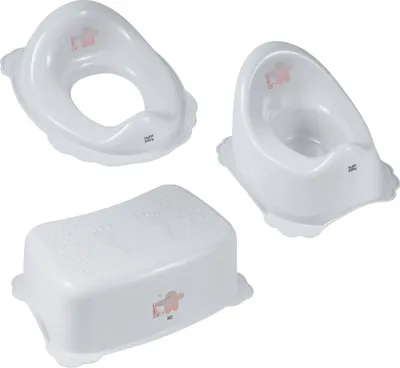 Produktbild von Pot + tabouret de marche + siège de toilette pour enfants, pour l'apprentissage des couches et des toilettes, matériau solide, caoutchouc antidérapant couleur:rose, motif:Friends