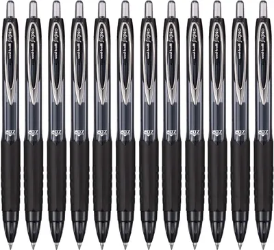 Obrázok produktu pre uni-ball Rollerball Signo UMN-207E, gélperá, sada 12 kusov, čierna, hrúbka pera 0,7 mm