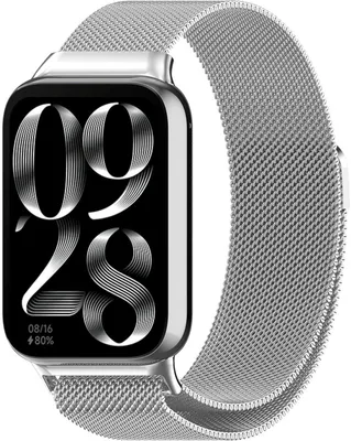 Produktbild von FFO2World Milanaise-Armband aus Edelstahl mit Magnetverschluss, kompatibel mit Xiaomi Smart Band 8 Pro/9 Pro & Redmi Watch 4/5, Silber