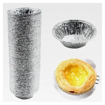 Produktbild von Aluminiumfolie Törtchenform - Backwerkzeug für kleine Kuchen, Muffins, Torten, Pudding, Eierkuchen, 100 Stück
