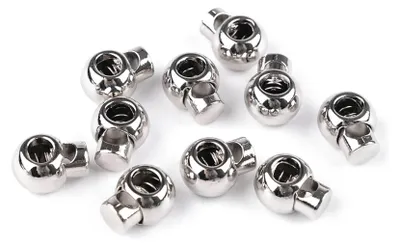 Produktbild von 4 Stück Kordel-Stopper aus Metall Kordelklemmen für Bekleidung Taschen Variantenwahl, Farbe:Variante 1 | silber, Größe:4 mm | 14 x 18 x 10 mm