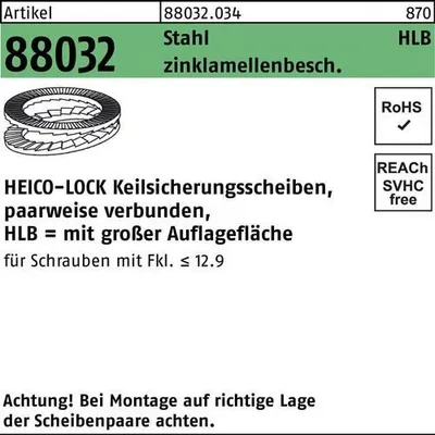 Produktbild von Keilsicherungsscheibe R 88032 HLB- 6 Stahl zinklamellenbesch. breit